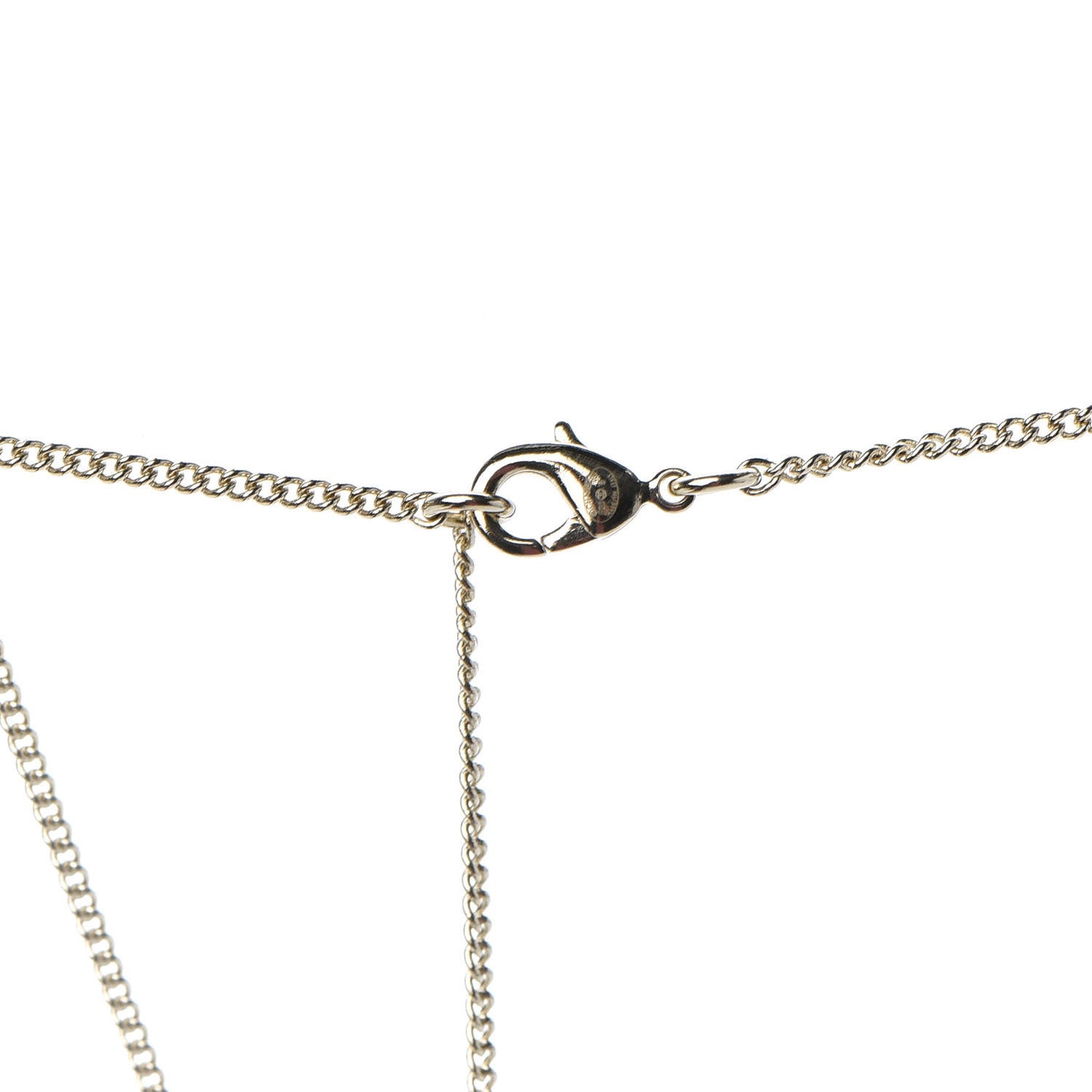 Metal Crystal Logo Bird Cage Necklace Gold