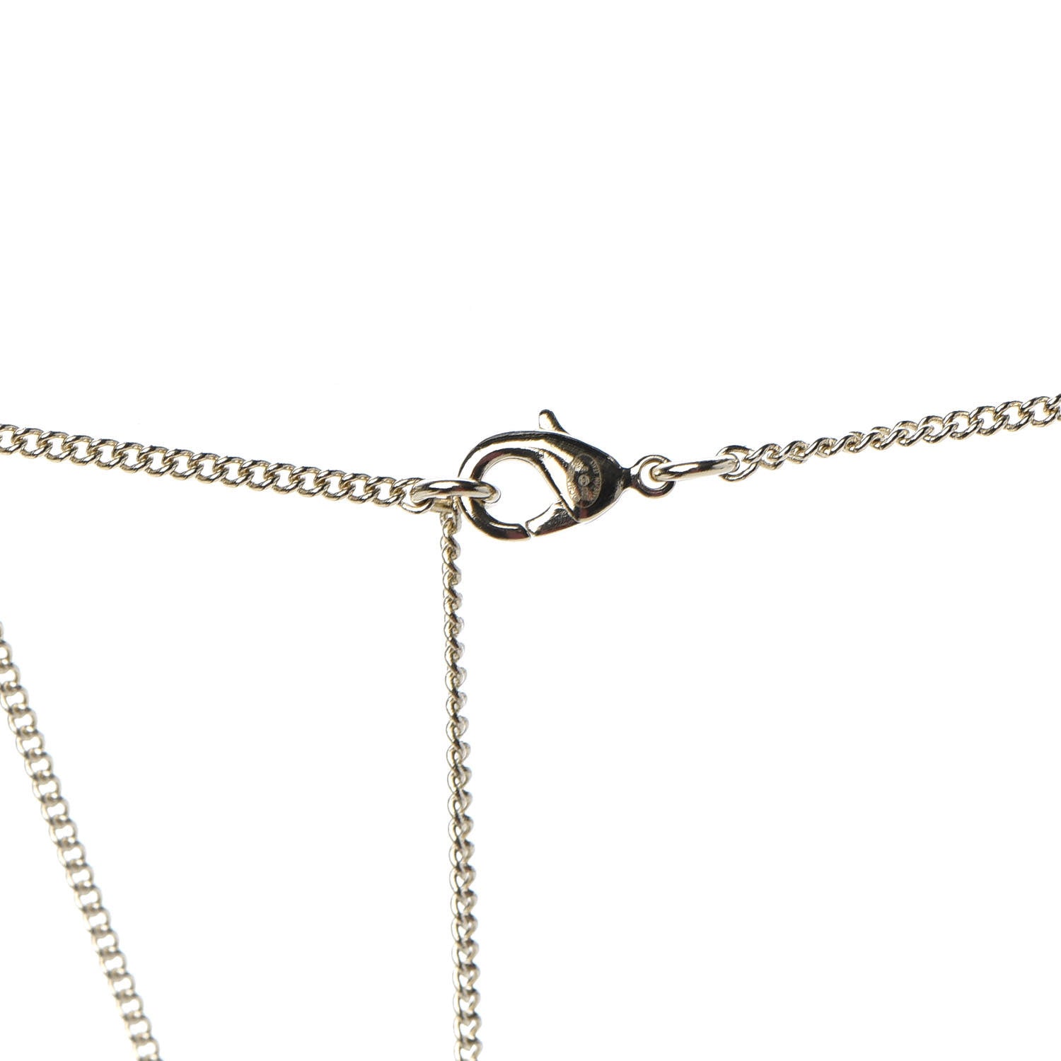 Chanel Metal Crystal Logo Bird Cage Necklace Gold 5 of 7