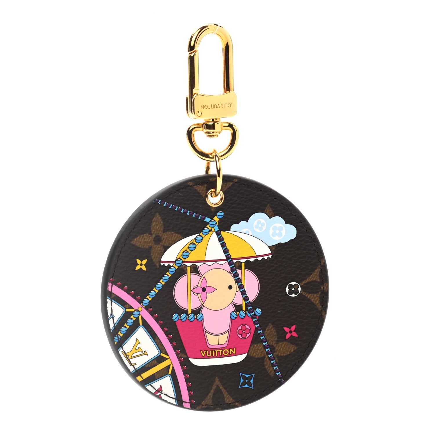Louis Vuitton Monogram 2020 Christmas Animation Big Wheel Bag Charm Key Ring Rose Ballerine 1 of 5