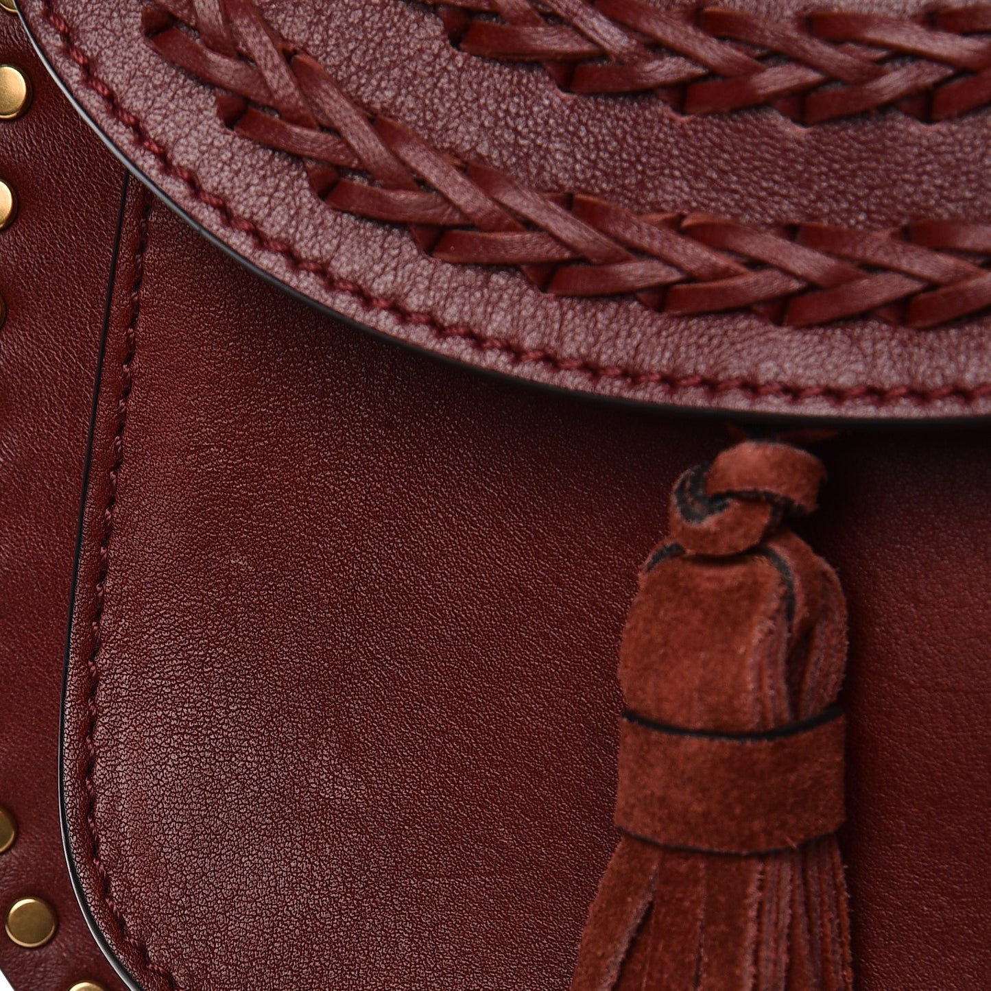 Calfskin Braided Mini Hudson Shoulder Bag Sienna Red