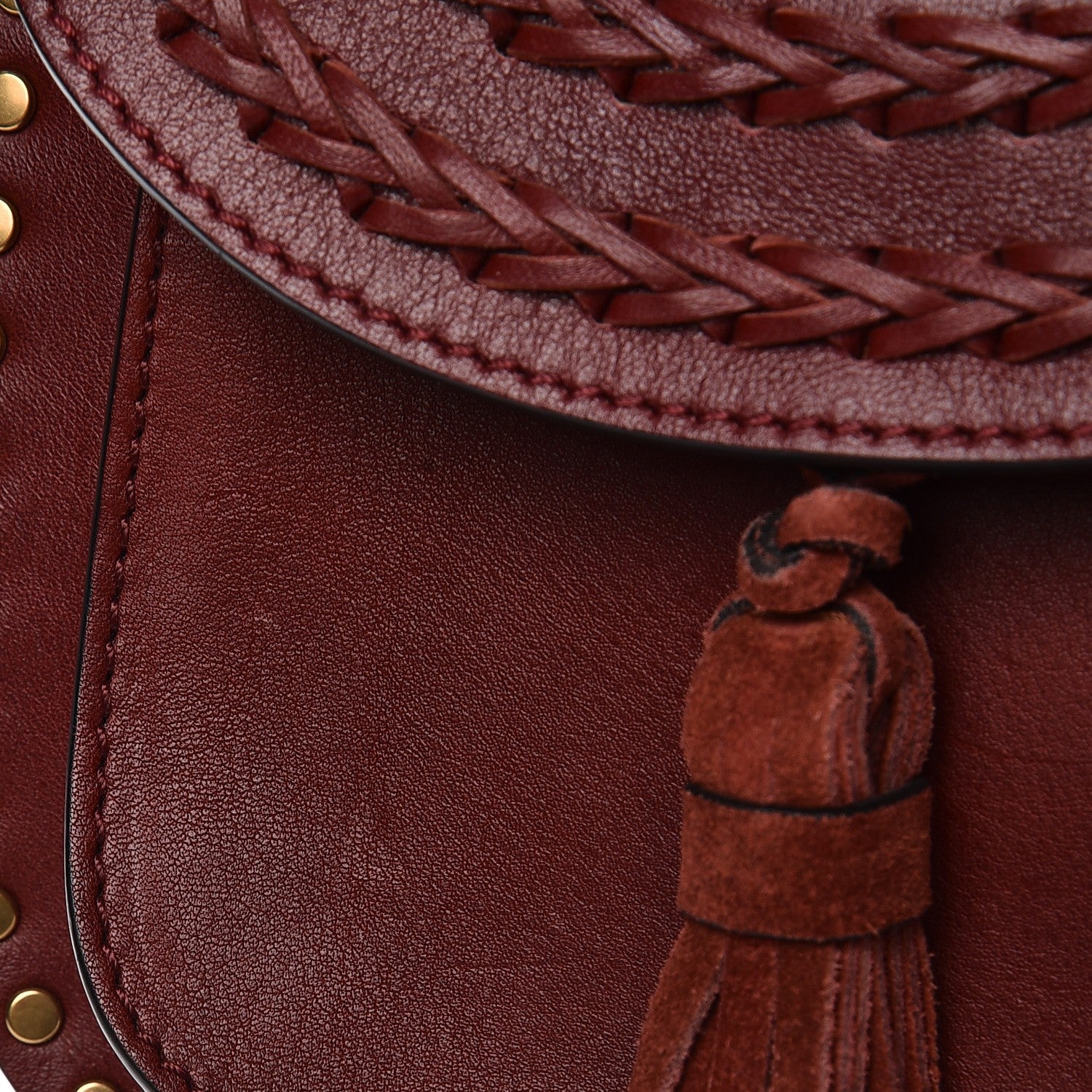 Chloe Calfskin Braided Mini Hudson Shoulder Bag Sienna Red 9 of 9