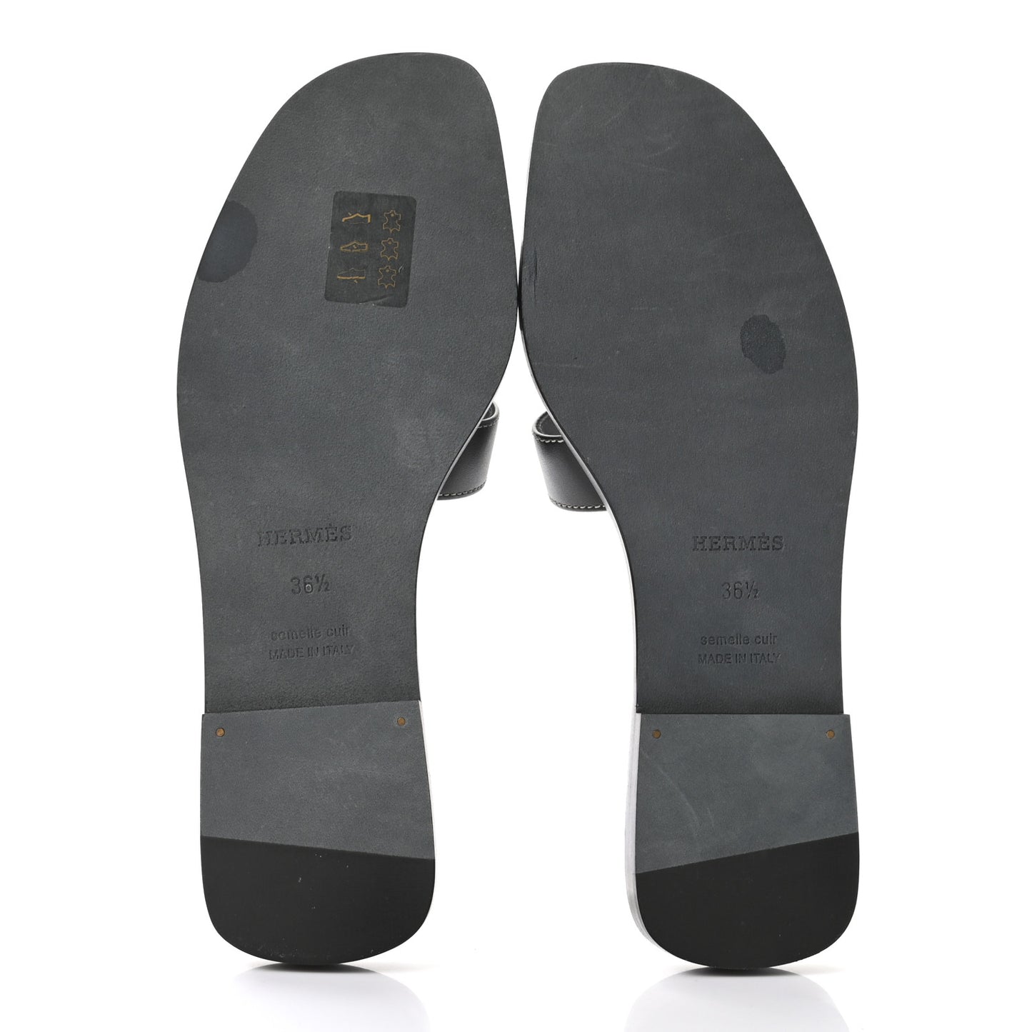Box Calfskin Oran Sandals 36.5 Black