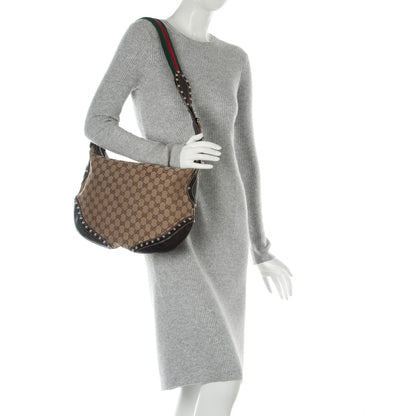 Gucci Monogram Pelham Studded Shoulder Bag Dark Brown 2 of 8