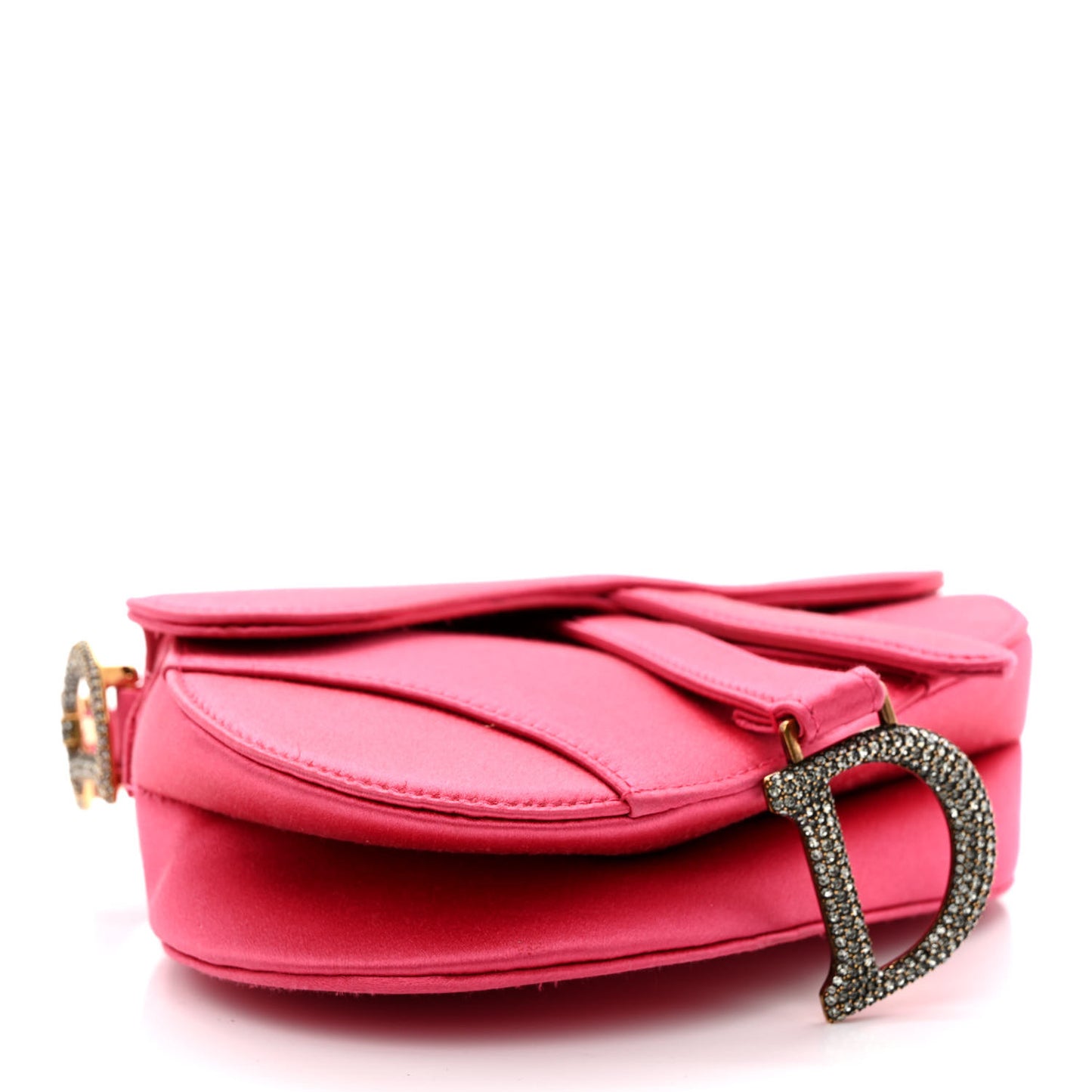 Satin Crystal Mini Saddle Bag Light Shock