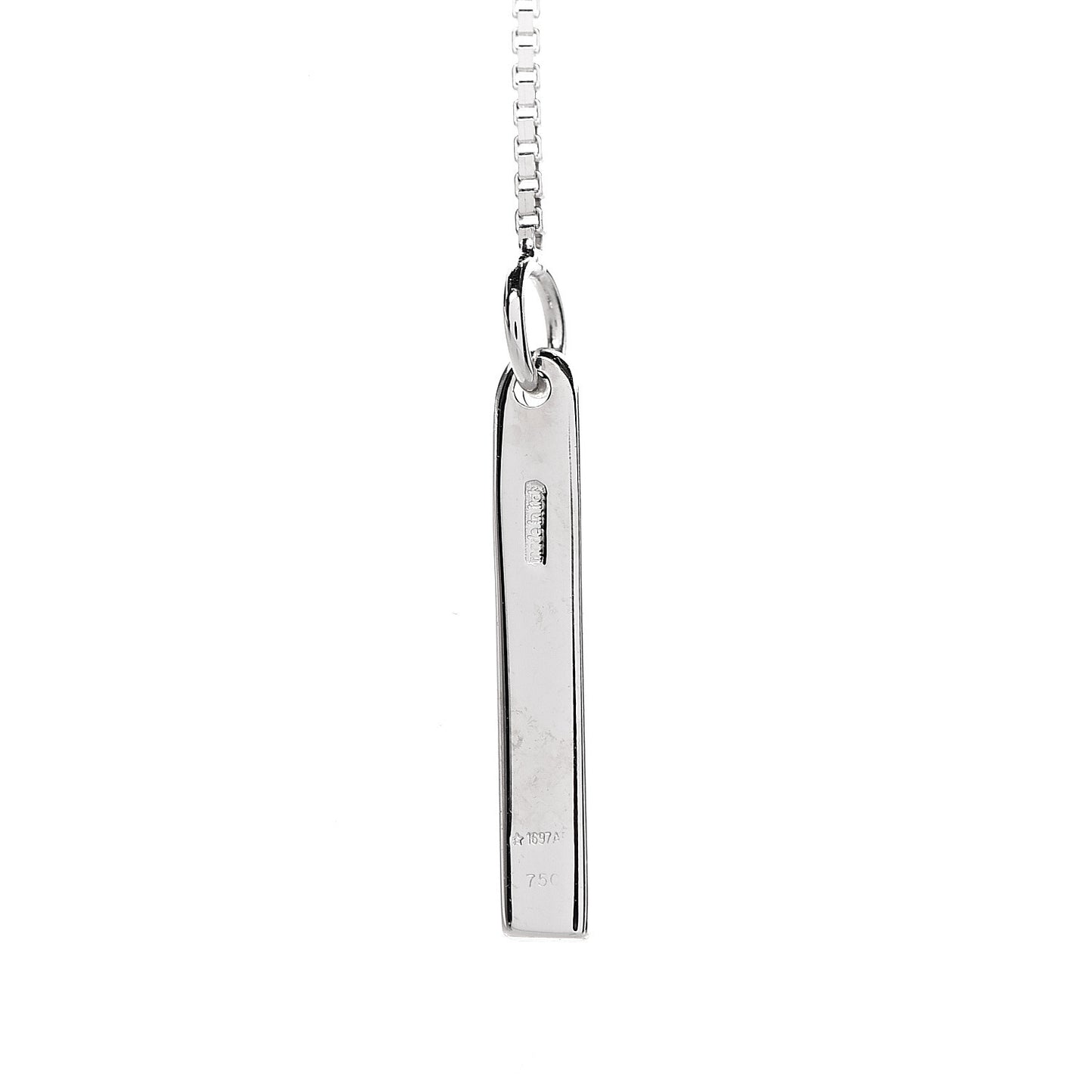 18K White Gold 20mm Lariat Necklace