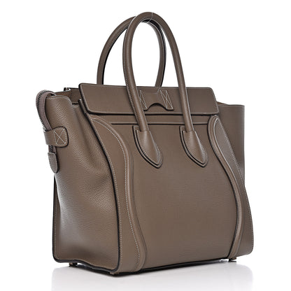 Celine Drummed Calfskin Mini Luggage Souris 3 of 10