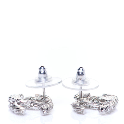 Chanel Twisted CC Earrings Silver 3 of 5