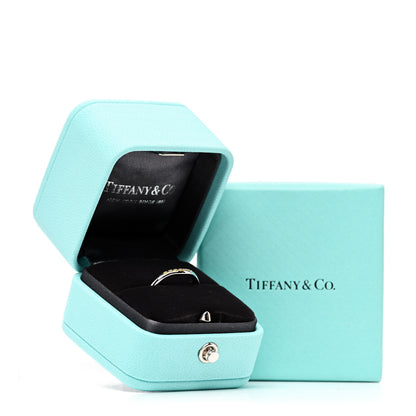 Tiffany Platinum Yellow Diamond Elsa Peretti Wedding Band Ring 53 6.5 6 of 6