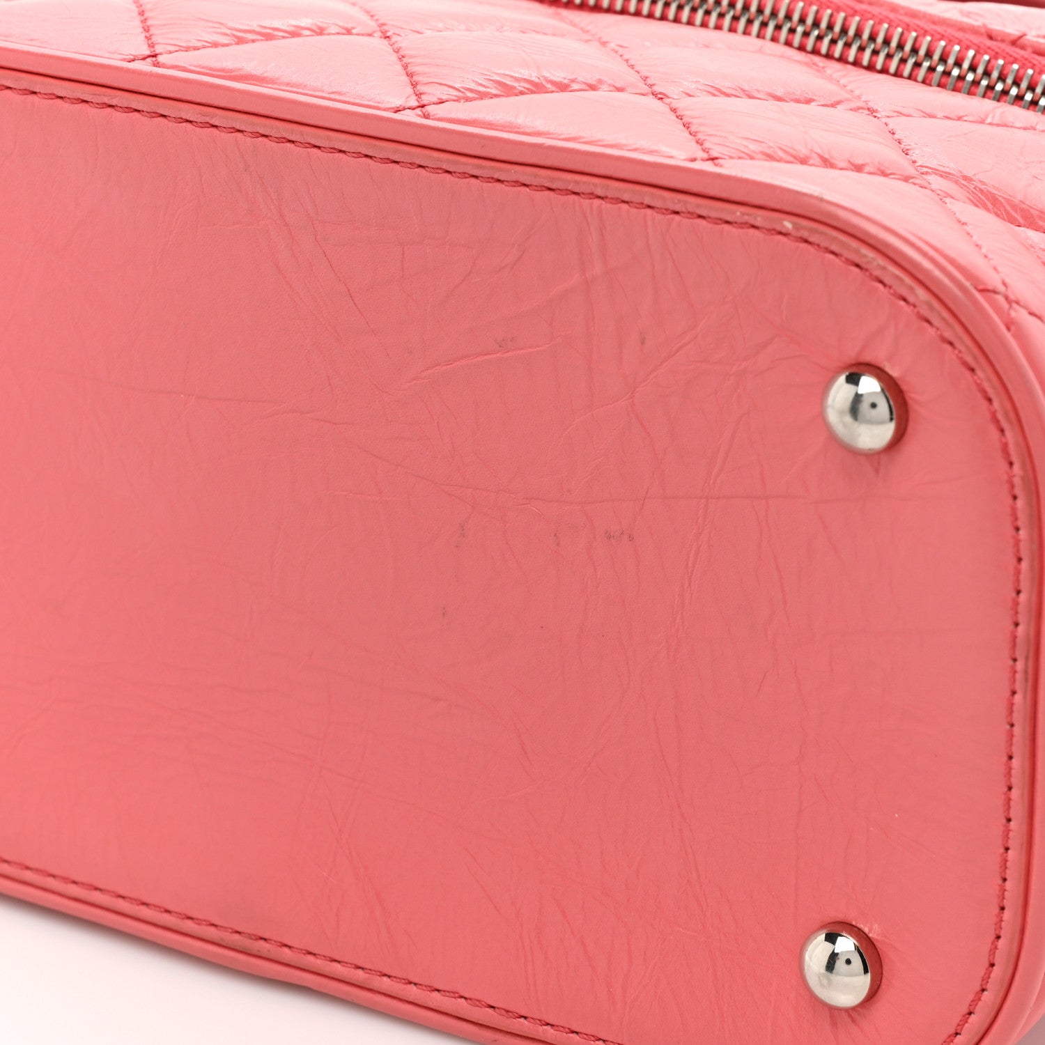 Chanel Crumpled Calfskin PVC Quilted Flap Pink 15 of 20