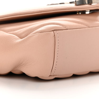 Saint Laurent Calfskin Matelasse Chevron Monogram Classic Baby Chain Bag Pale Pink 9 of 12