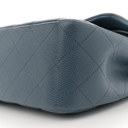 Chanel Caviar Quilted Jumbo Double Flap Blue 10 of 10