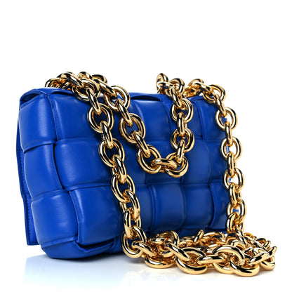 Bottega Veneta Lambskin Maxi Intreccio Padded Chain Cassette Crossbody Bag Cobalt 2 of 8