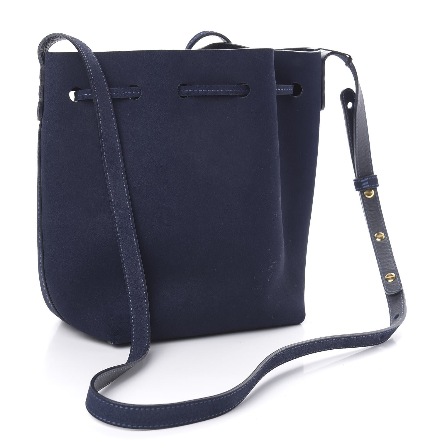 Mansur Gavriel Suede Mini Mini Bucket Bag Navy 3 of 9