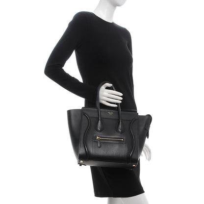 Celine Smooth Calfskin Micro Luggage Black 2 of 9