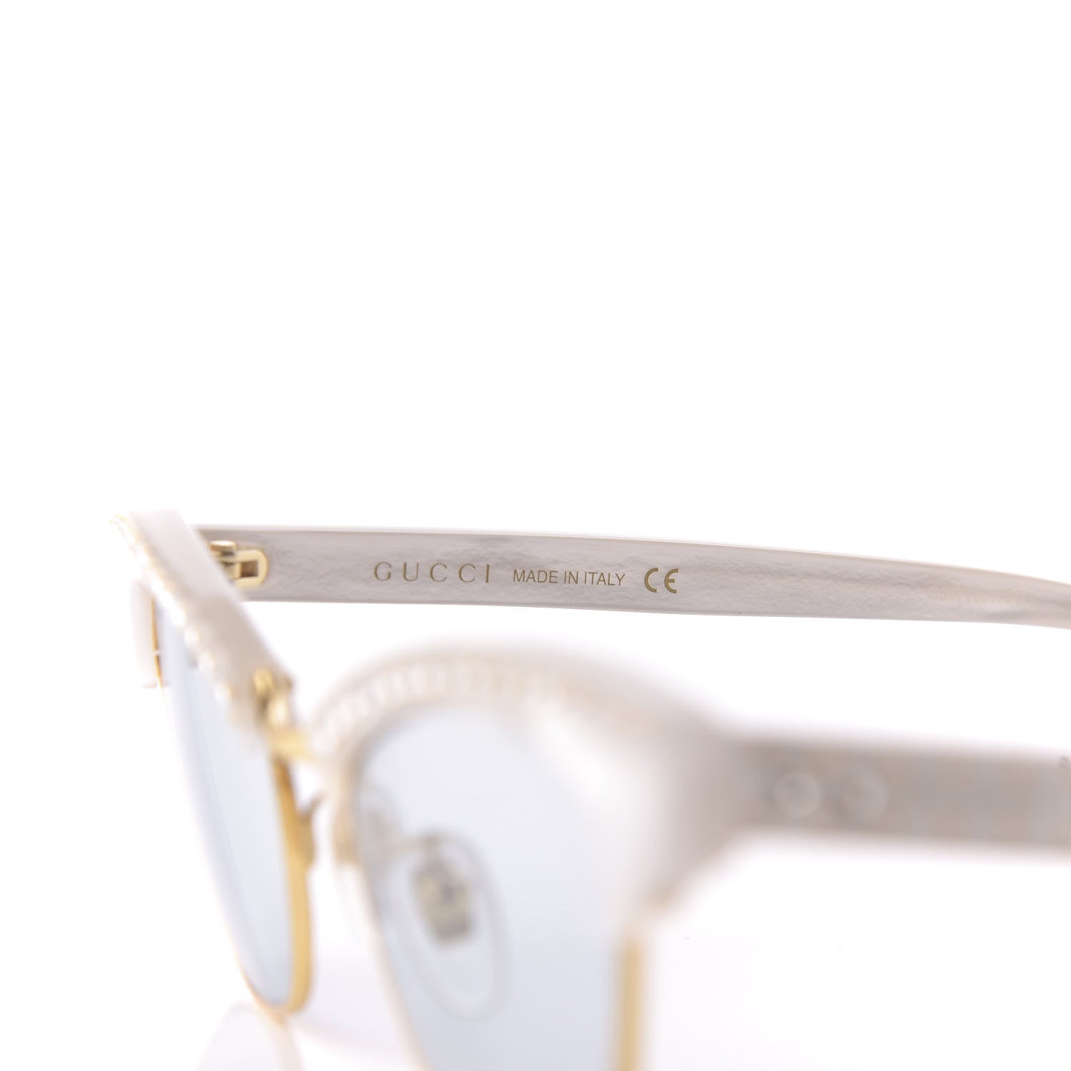 Gucci Clubmaster Cat Eye Sunglasses GG0153S Pearl White 4 of 8