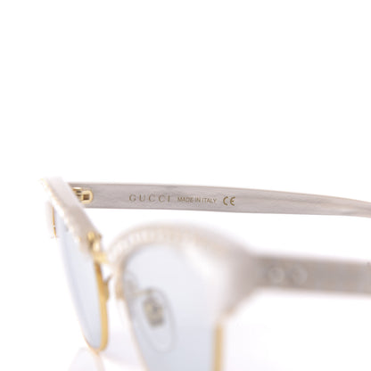 Gucci Clubmaster Cat Eye Sunglasses GG0153S Pearl White 4 of 8