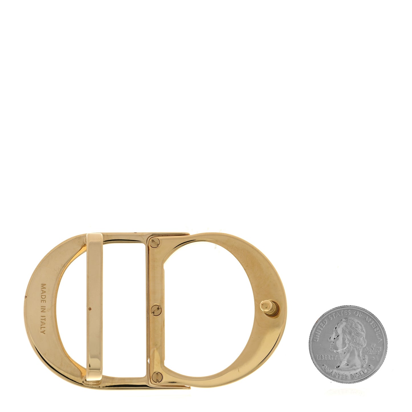 Metal CD Icon 40mm Belt Buckle Gold