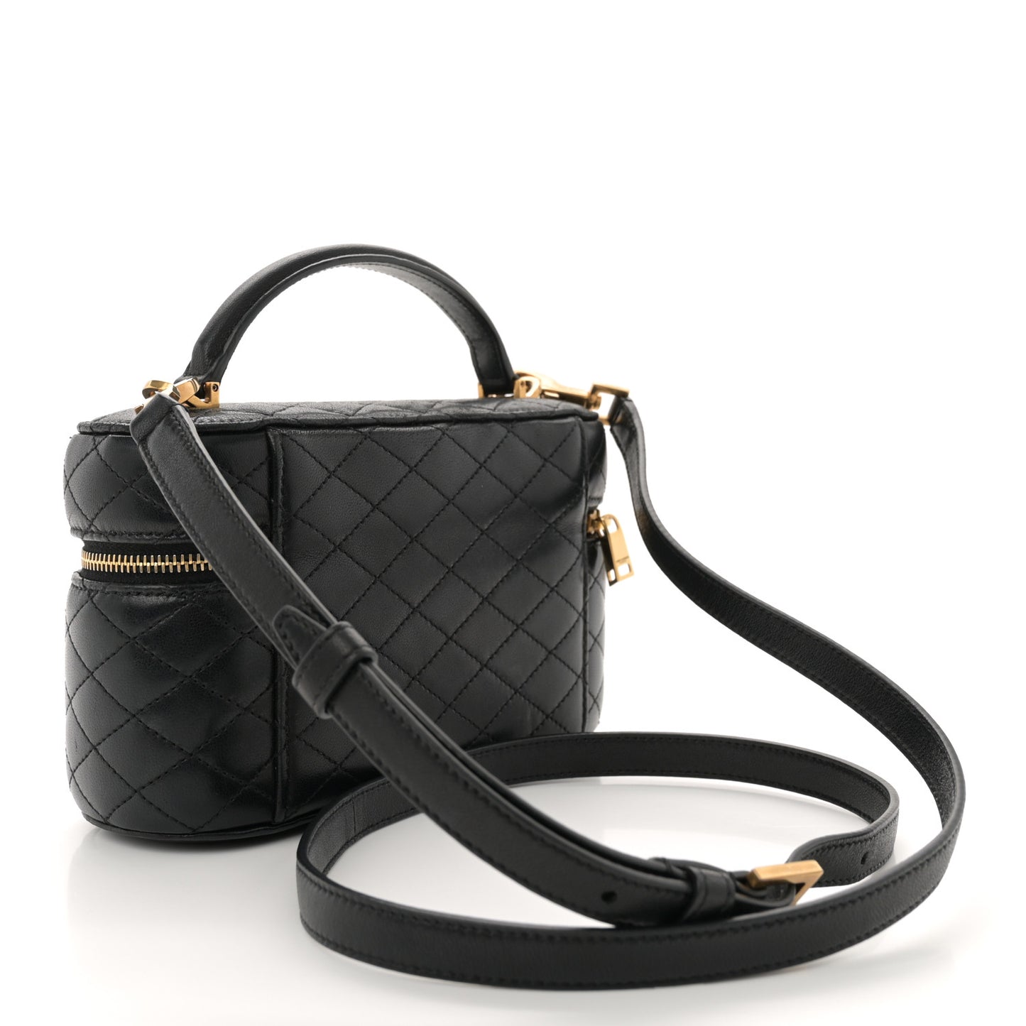 Lambskin Quilted Mini Gaby Vanity Case Black