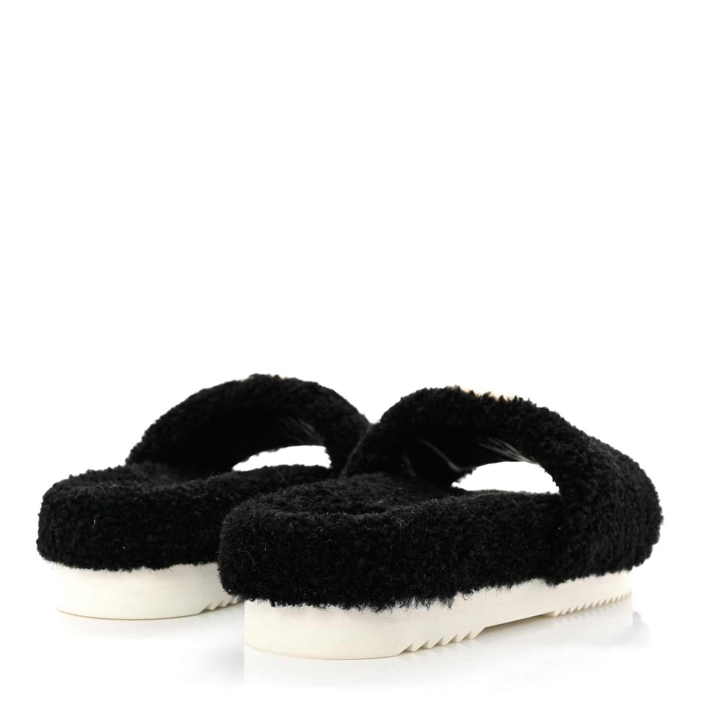 Shearling Womens Eileen Slide Sandals 37 Black Butterscotch