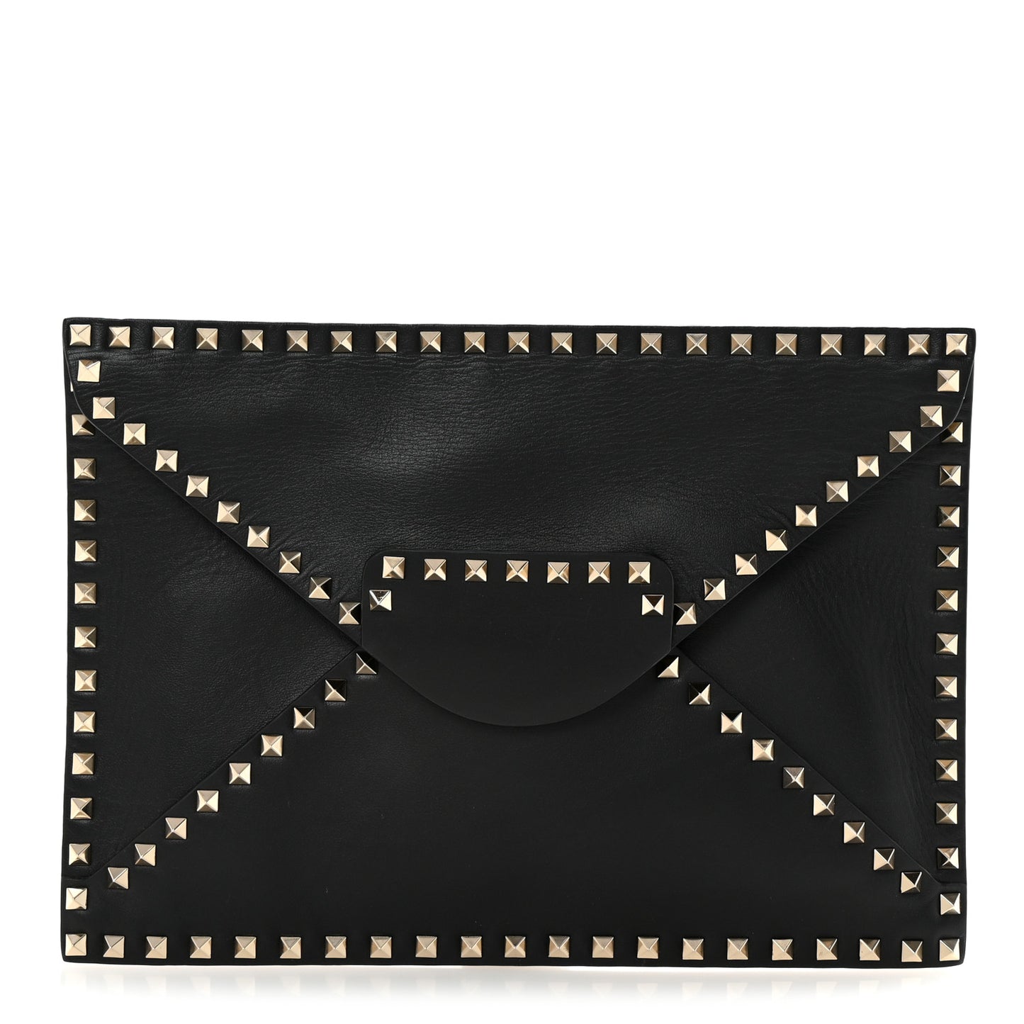 Vitello Untitled Rockstud Envelope Clutch Black