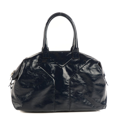 Saint Laurent Textured Patent Medium Easy Sac Navy 1 of 8
