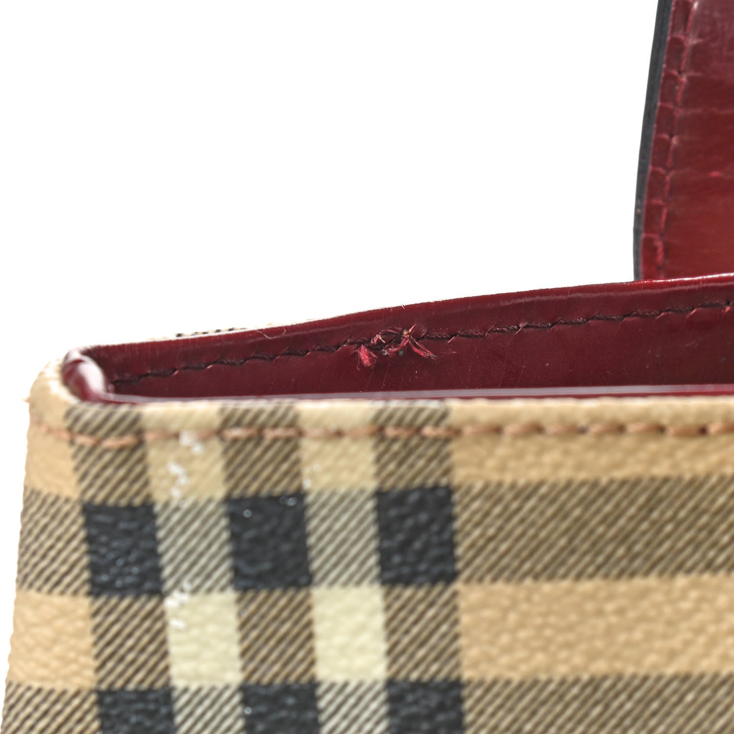 Burberry Haymarket Check Medium Tote Red 10 of 11