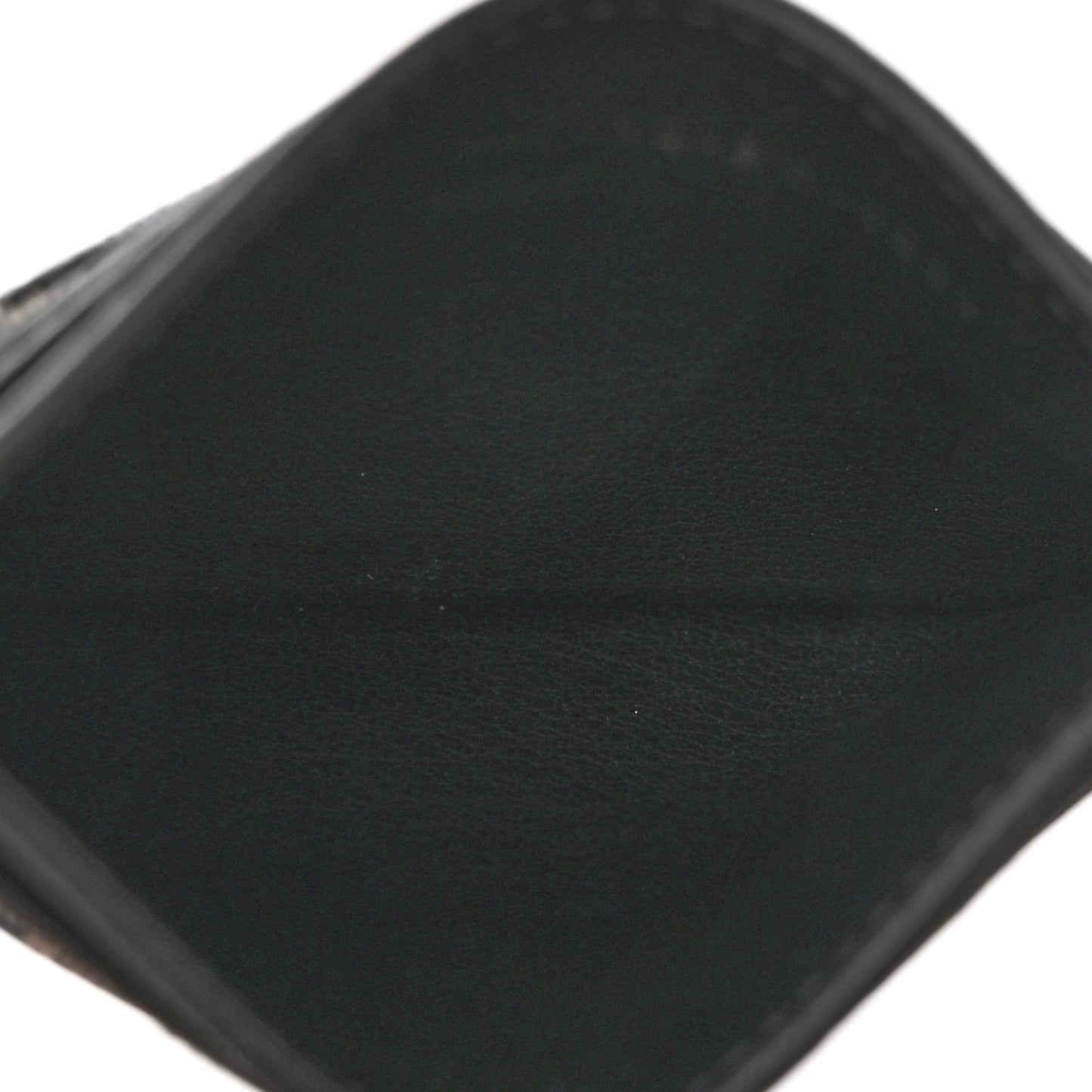 Grained Calfskin Oblique Card Holder Black