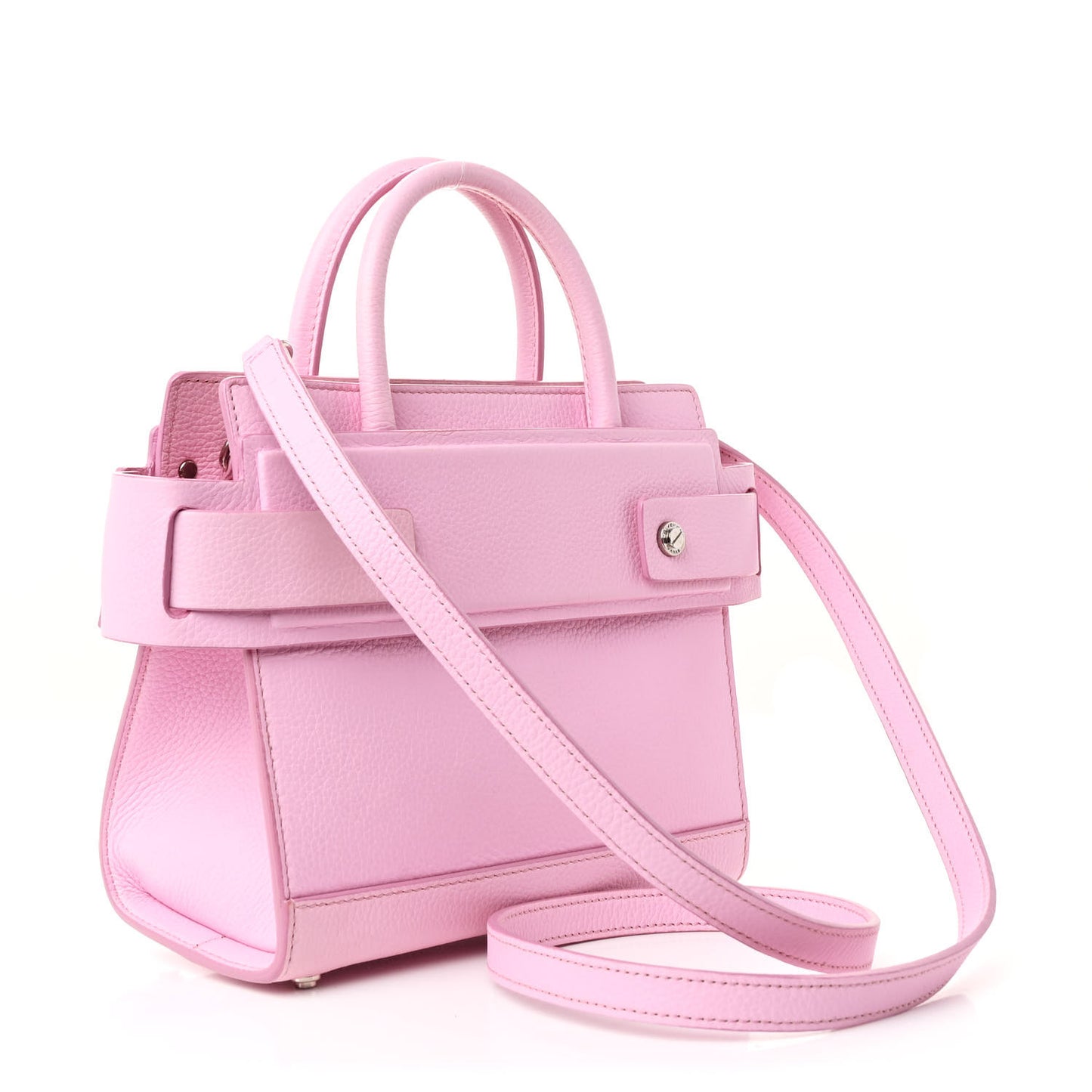 Grained Calfskin Mini Horizon Satchel Bright Pink