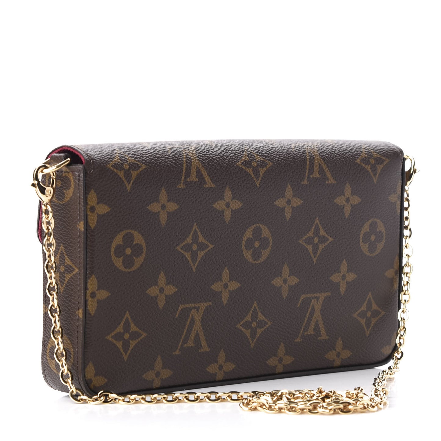 Monogram Pochette Felicie Chain Wallet Fuchsia