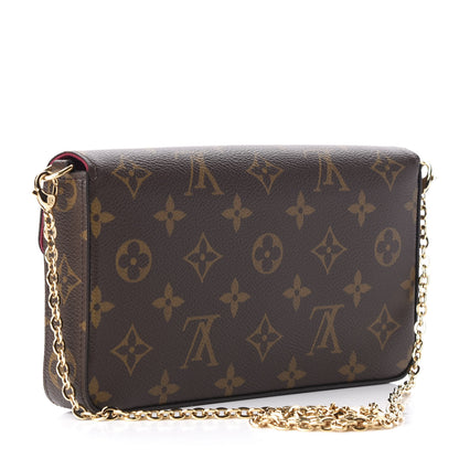 Louis Vuitton Monogram Pochette Felicie Chain Wallet Fuchsia 3 of 19