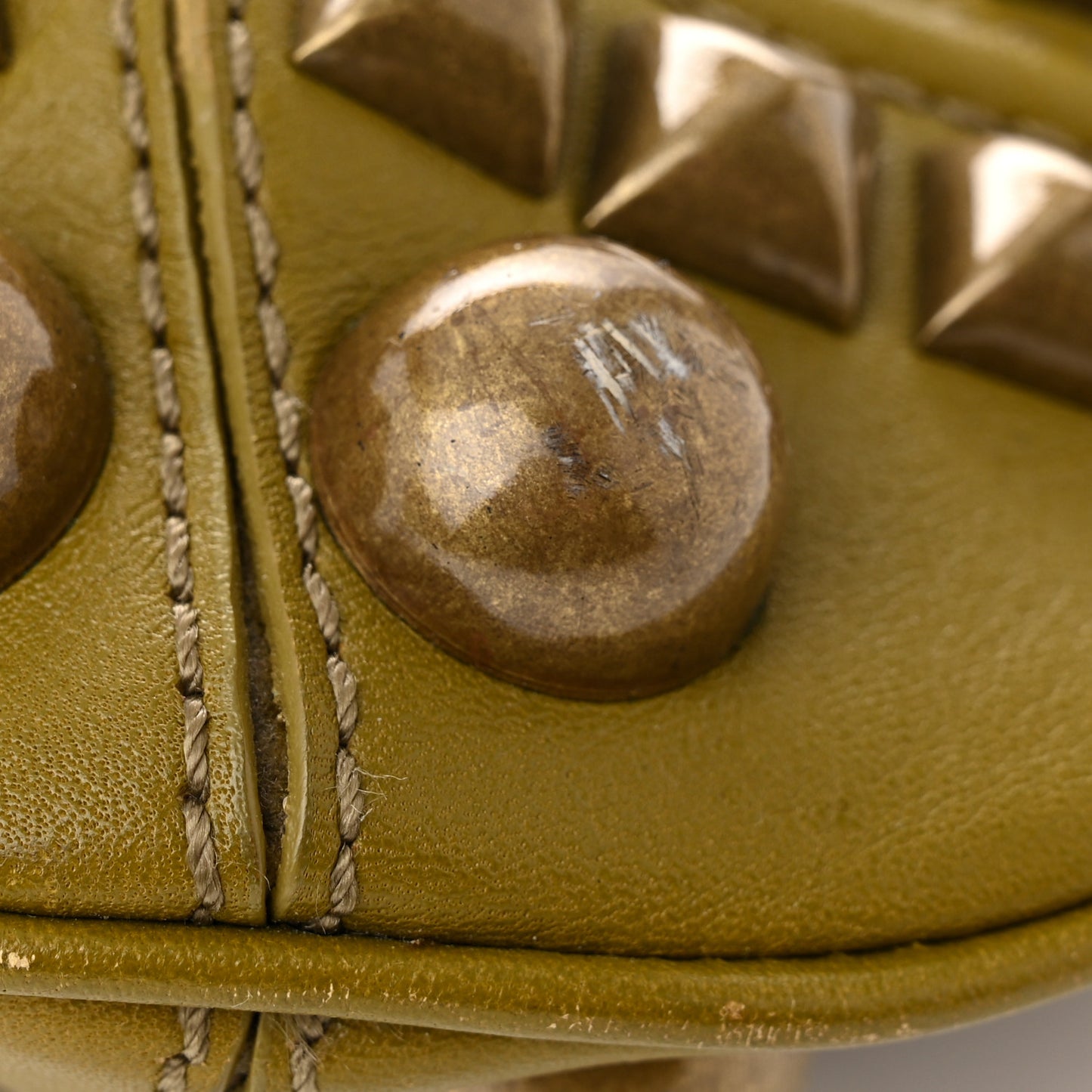 Calfskin Studded Alverton Hobo Green