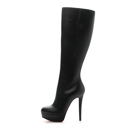 Christian Louboutin Calfskin Bianca Botta 140 Knee Boots 36 Black 1 of 12
