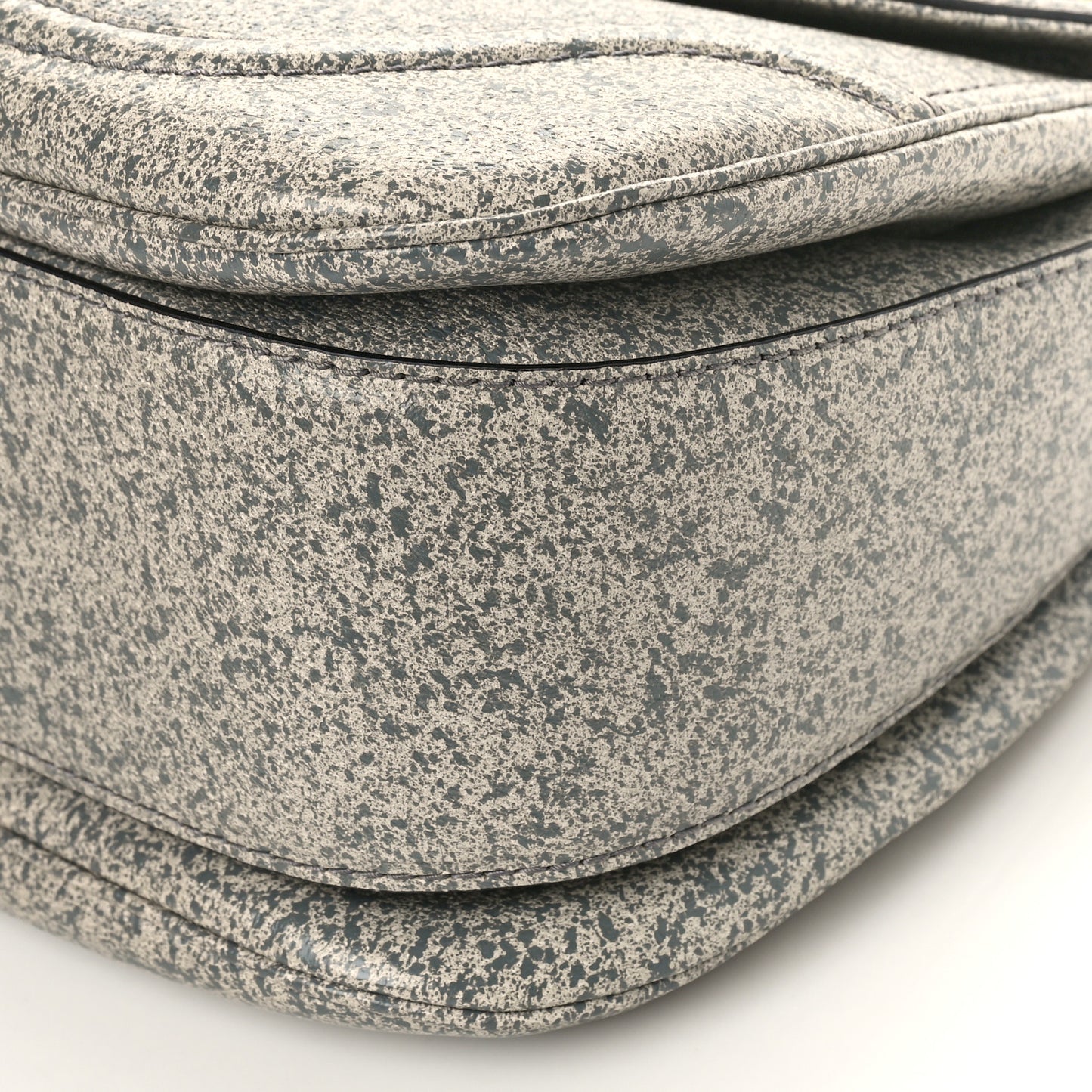 Calfskin Large New Bamboo Top Handle Bag Light Grey