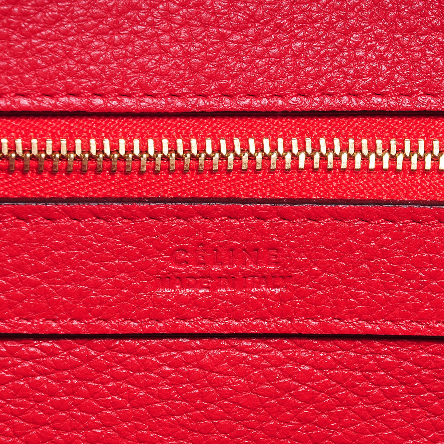 Grained Calfskin Medium Horizontal Cabas Phantom Vermillion
