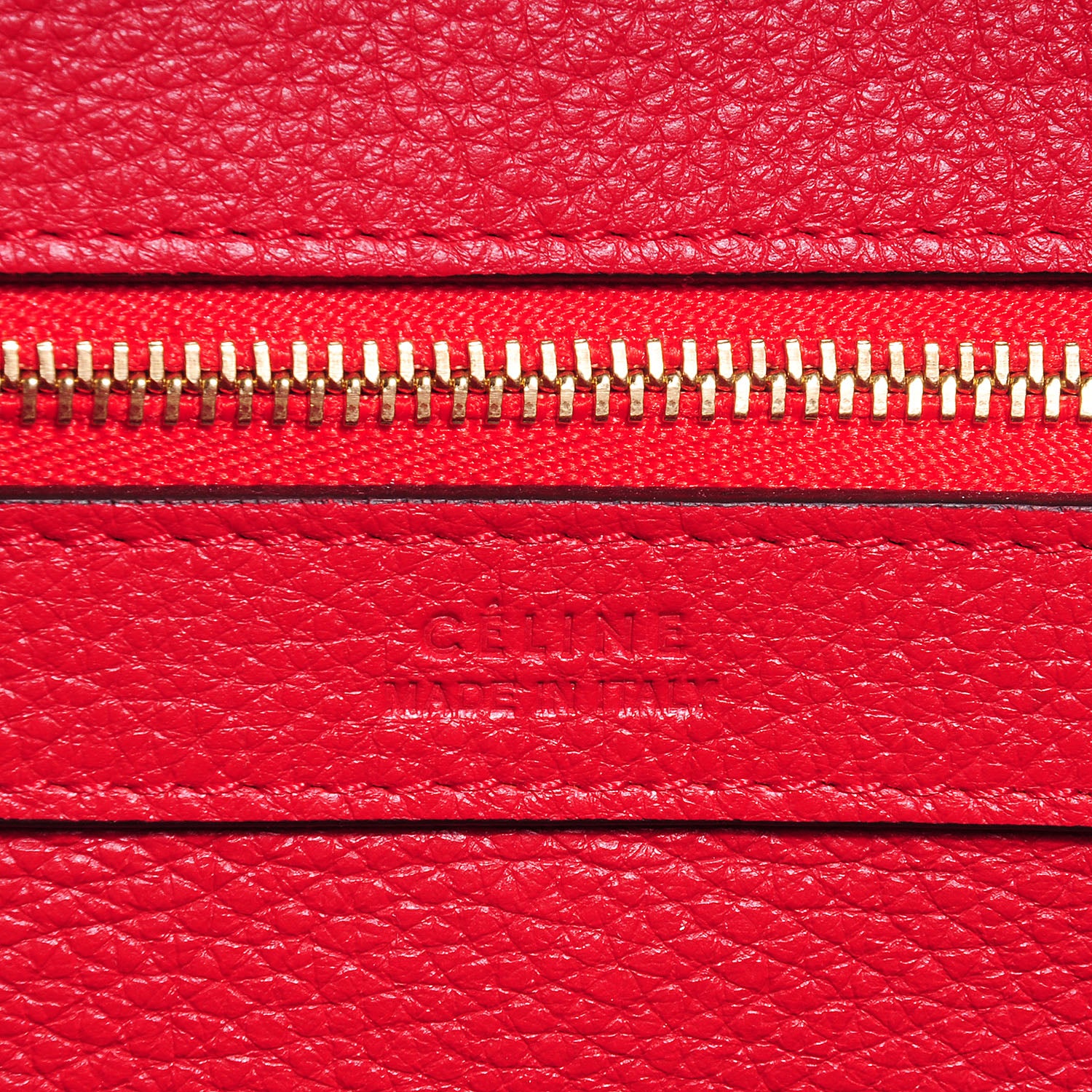 Celine Grained Calfskin Medium Horizontal Cabas Phantom Vermillion 6 of 8