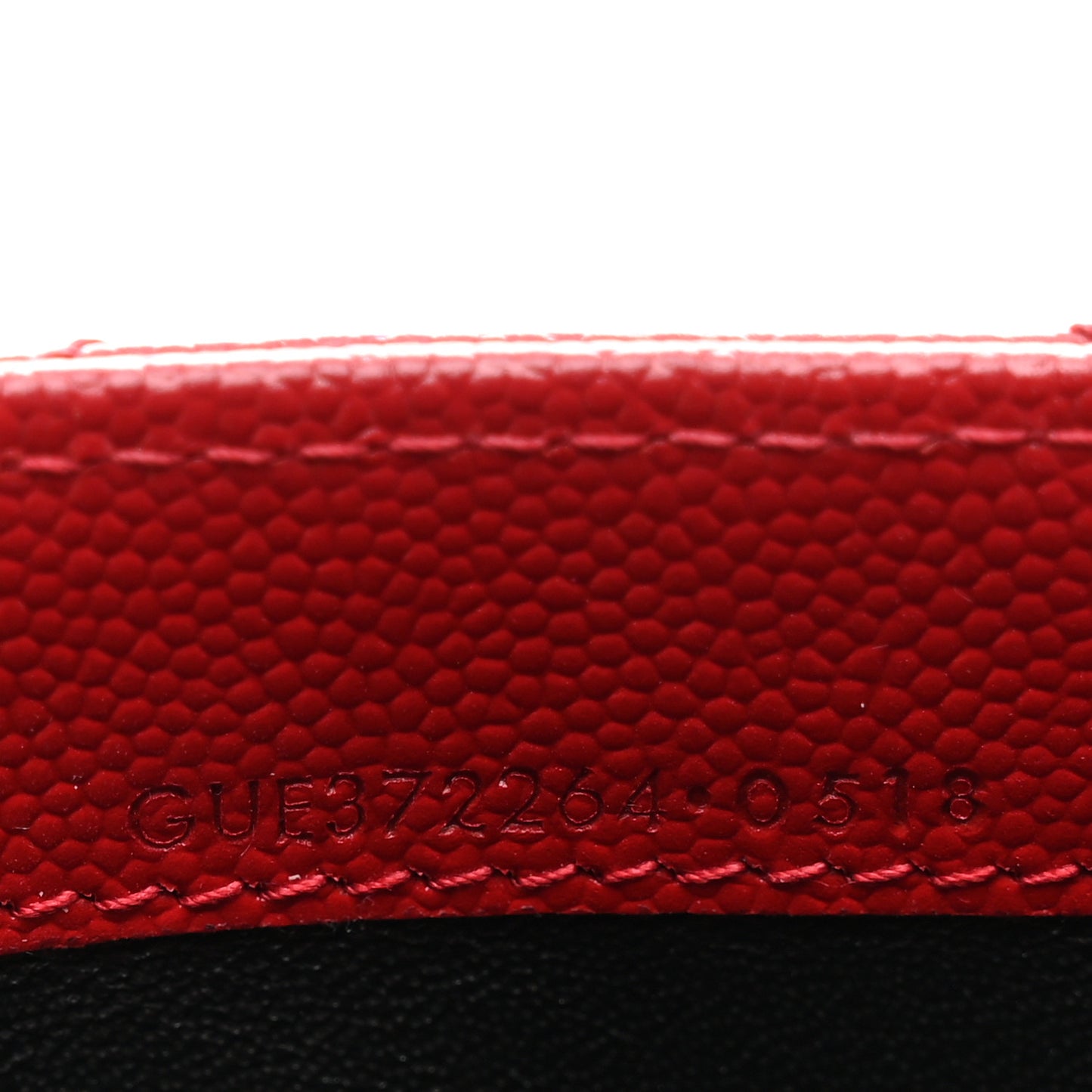 Grain De Poudre Matelasse Chevron Monogram Flap Wallet Red