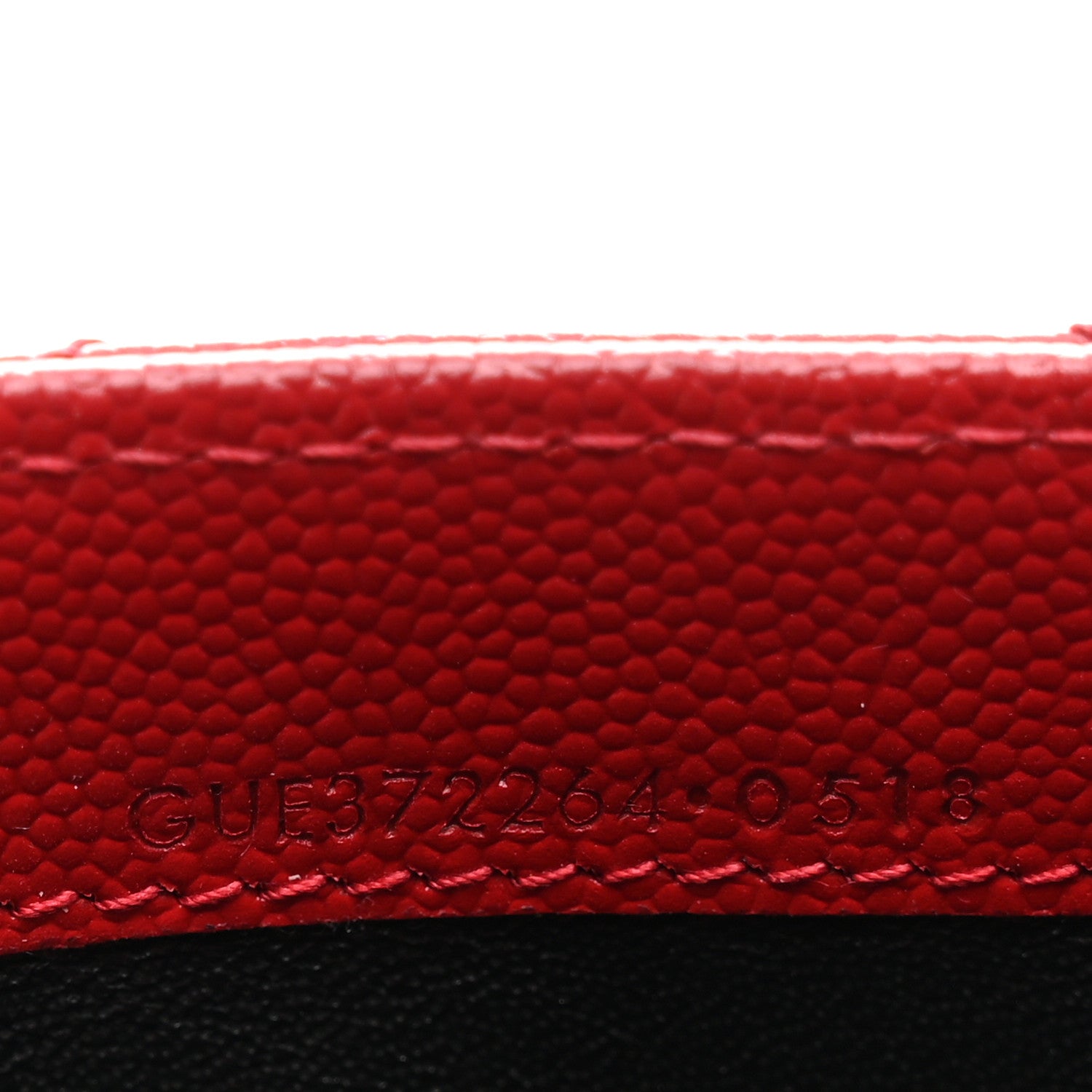 Saint Laurent Grain De Poudre Matelasse Chevron Monogram Flap Wallet Red 7 of 8
