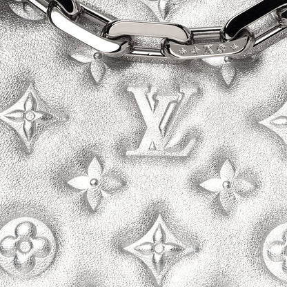 Louis Vuitton Metallic Lambskin Embossed Monogram Coussin PM Silver 8 of 12