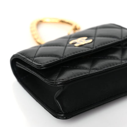 Chanel Lambskin Quilted CC Hook Card Holder Black 9 of 10
