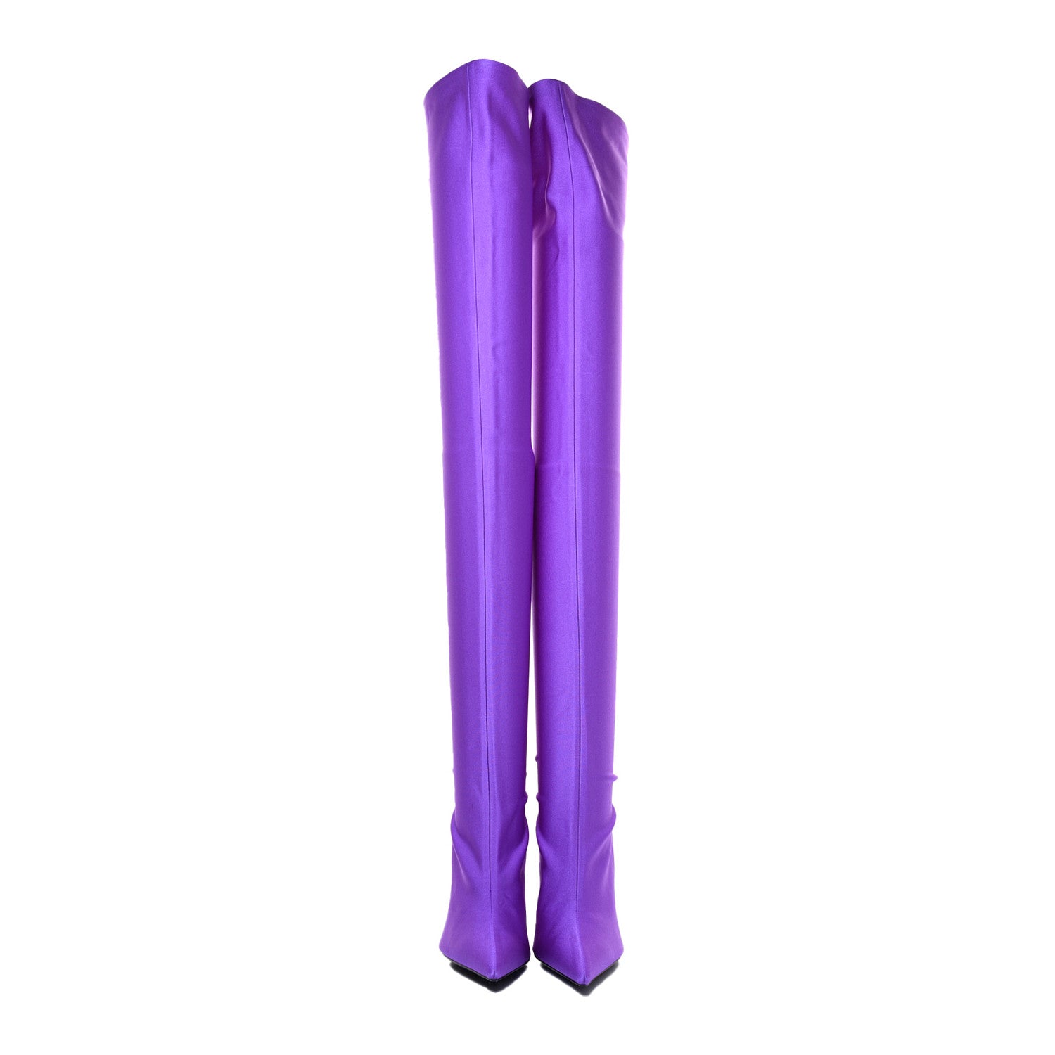 Balenciaga Spandex Pointed Toe Knife Thigh High Boots 36 Violet 2 of 7