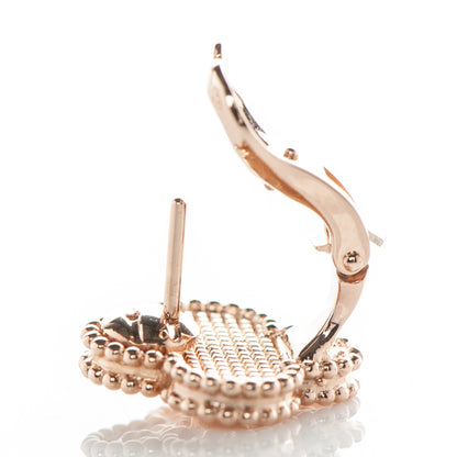 Van Cleef & Arpels 18K Rose Gold Vintage Alhambra Earrings 4 of 7