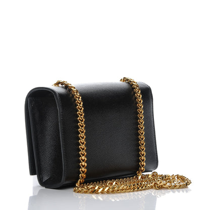 Saint Laurent Grain De Poudre Small Monogram Kate Satchel Black 3 of 7