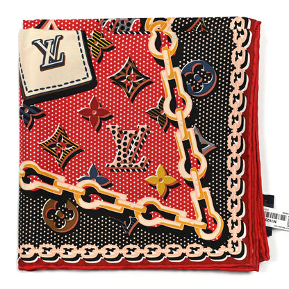Louis Vuitton Silk Monogram Pop Square Scarf Beige 3 of 3