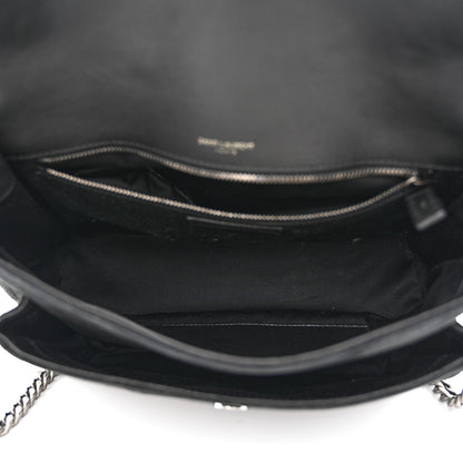 Saint Laurent Suede Monogram Matelasse Medium Niki Chain Satchel Black 5 of 10