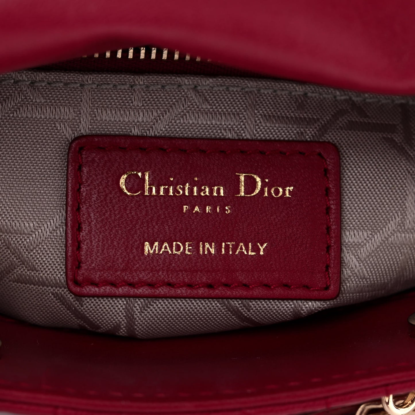 Lambskin Cannage Mini Lady Dior Red