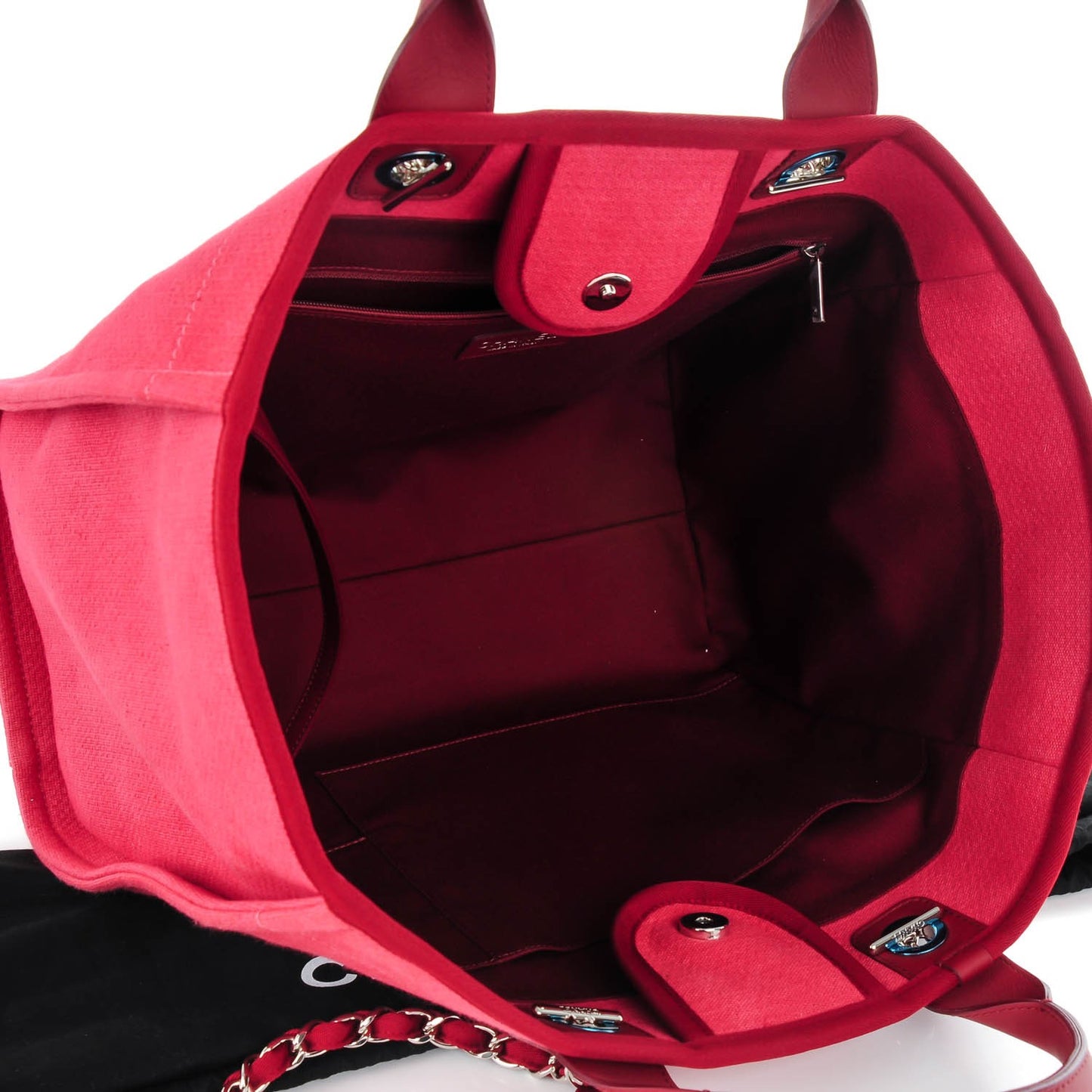 Canvas Large Deauville Tote Red