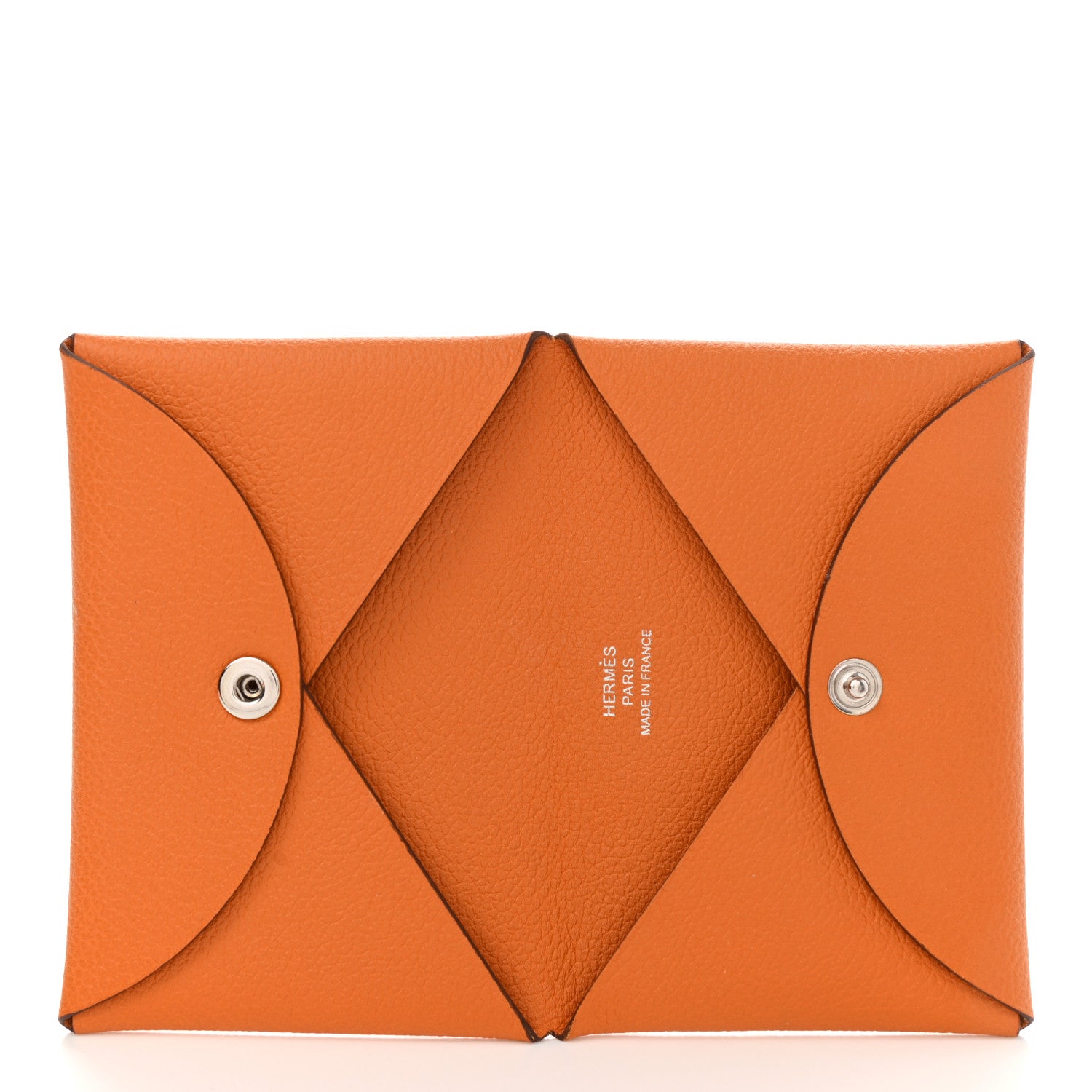 Hermes Evercolor Calvi Card Case Orange 5 of 9