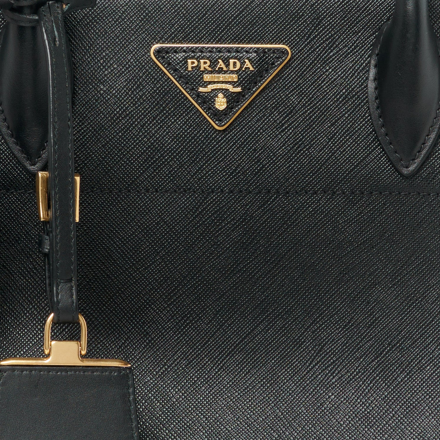 Prada Saffiano City Calfskin Greche Paradigme Bag Black Begonia 8 of 10