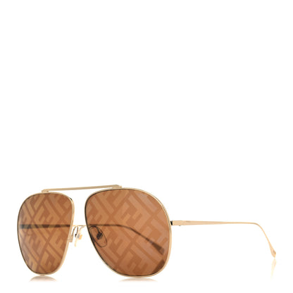 Fendi Metal Fendi Forever Aviator Sunglasses FF0407/G/S Gold 1 of 7