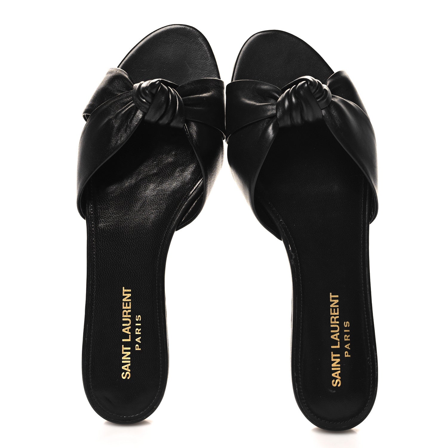 Saint Laurent Incrociato Muriel Bianca Slide Sandals 37.5 Black 2 of 9